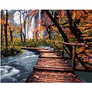 Diamondi - WOODEN TRANSFORMATION IN THE PARK, 40x50 cm, without frame and without canvas shut off - Diamond Painting