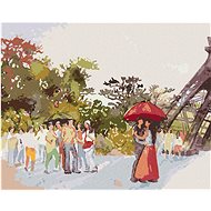 Diamondi - EIFFEL'S TOWER AND THE LOVING PEOPLE, 40x50 cm, without frame and without canvas shut off - Diamond Painting