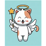Diamondi - CAT ANGEL WITH STAR, 40x50 cm, without frame and without canvas shut off - Diamond Painting