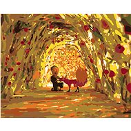 Diamondi - LITTLE PRINCE IN A TUNNEL OF ROSES, 40x50 cm, off canvas on frame - Diamond Painting