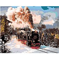 Diamondi - Diamond painting - LOCOMOTIVE IN WINTER LAND, 40x50 cm, Off canvas on frame - Diamond Painting