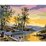 Diamondi - Diamond painting - SUNSET OVER THE RIVER - Diamond Painting