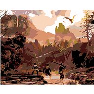 Diamondi - HUNTERS IN THE MOUNTAINS, 40x50 cm, stretched canvas on frame - Diamond Painting