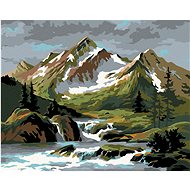 Diamondi - FLOWING STREAM UNDER A MOUNTAIN, 40x50 cm, stretched canvas on frame - Diamond Painting