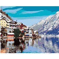 Diamondi - HALLSTATT AT THE LAKE IN THE ALPAS, 40x50 cm, stretched canvas on frame - Diamond Painting