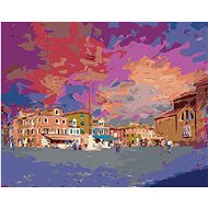 Diamondi - CITY ON THE ISLAND OF BURANO, 40x50 cm, stretched canvas on frame - Diamond Painting