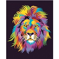 Diamondi - COLOUR LION PORTRAIT III, 40x50 cm, stretched canvas on frame - Diamond Painting