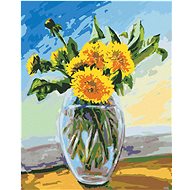 Diamondi - PAMPELS IN GLASS VASE, 40x50 cm, without frame and without canvas shut off - Diamond Painting