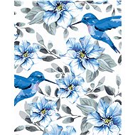 Diamondi - BLUE FLOWERS AND COLLABRICS, 40x50 cm, off canvas on frame - Diamond Painting