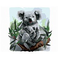 Diamondi - KOALA AND HER CHILD, 40x50 cm, stretched canvas on frame - Diamond Painting