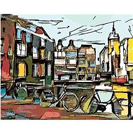 Diamondi - AMSTERDAM WHEELS IN CUBISM, 40x50 cm, without frame and without canvas shut off - Diamond Painting