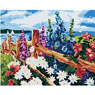 Diamondi - Blossoming Flowers on a Line, 40x50 cm, without frame and without canvas shut off - Diamond Painting