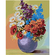 Diamondi - FLOWERS IN A BLUE VASE, 40x50 cm, without frame and without canvas shut off - Diamond Painting