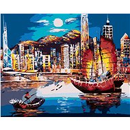 Diamondi - SCENE IN HONG KONG, 40x50 cm, stretched canvas on frame - Diamond Painting