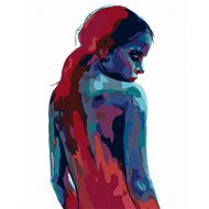 Diamondi - WOMAN IN SHADOWS BLUE AND RED, 40x50 cm, off canvas on frame - Diamond Painting