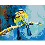 Diamondi - COLOURED DANCERS ON BLUE BACKGROUND, 40x50 cm, without frame and without canvas switching - Diamond Painting