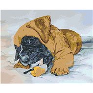 Diamondi - SHADOW OF A GERMAN BOXER, 40x50 cm, off canvas on frame - Diamond Painting