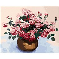 Diamondi - ROSES IN BROWN CERAMIC VASE, 40x50 cm, without frame and without canvas - Diamond Painting