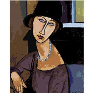 Diamondi - JEANNE HÉBUTERNE WITH A HAT AND A NECKLACE (AMEDEO MODIGLIANI), 40x50 cm, off canvas - Diamond Painting