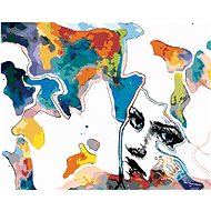 Diamondi - WOMAN AND COLOURFUL SCREENS, 40x50 cm, without frame and without shutting off the canvas - Diamond Painting