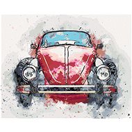 Diamondi - OLD RED CAR, 40x50 cm, without frame and without shutting off the canvas - Diamond Painting