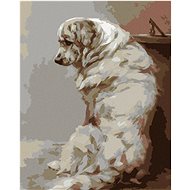 Diamondi - LARGE WHITE DOG, 40x50 cm, without frame and without canvas shut off - Diamond Painting