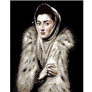 Diamondi - LADY WITH A LEATHER LINEN (EL GRECO), 40x50 cm, stretched canvas on frame - Diamond Painting