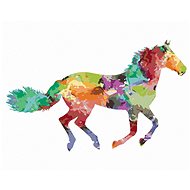 Diamondi - COLOUR HORSE ON THE RUN, 40x50 cm, stretched canvas on frame - Diamond Painting