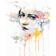 Diamondi - PORTRAIT OF A WOMAN AND DIFFERENT COLOURS, 40x50 cm, without frame and without canvas swi - Diamond Painting