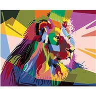 Diamondi - COLOUR LION FROM THE SIDE, 40x50 cm, without frame and without canvas shut off - Diamond Painting