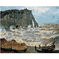 Diamondi - Stormy Seas in Étretat (CLAUDE MONET), 40x50 cm, off canvas on frame - Diamond Painting