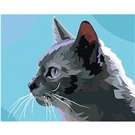 Diamondi - Diamond painting - GREY CAT FROM THE SIDE - Diamond Painting