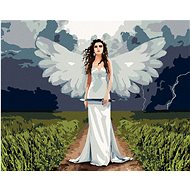 Diamondi - AN ANGEL WOMAN AND A BUREAU, 40x50 cm, without frame and without shutting off the canvas - Diamond Painting