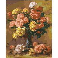 Diamondi - ROSES IN A VASE (PIERRE-AUGUSTE RENOIR), 40x50 cm, unframed and without canvas - Diamond Painting