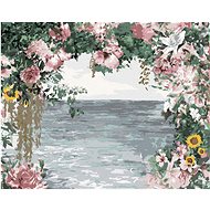 Diamondi - FLOWER GATE TO THE SEA, 40x50 cm, without frame and without canvas shut off - Diamond Painting