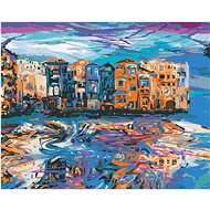 Diamondi - REFLECTION OF A CITY IN WATER, 40x50 cm, stretched canvas on frame - Diamond Painting