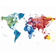 Diamondi - COLOUR MAP OF THE WORLD II, 40x50 cm, off canvas on frame - Diamond Painting