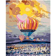 Diamondi - HORNSTONED BALLOONS OVER THE CITY, 40x50 cm, stretched canvas on frame - Diamond Painting