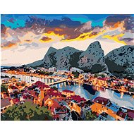Diamondi - EVENING PANORAMA OF THE CITY OF OMIS, 40x50 cm, without frame and without turning off the - Diamond Painting