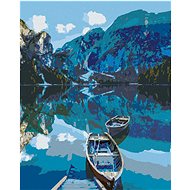 Diamondi - TWO WOODEN BOARDS ON A LAKE, 40x50 cm, without frame and without canvas - Diamond Painting