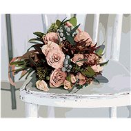 Diamondi - FLOWERS OF ROSES ON A WHITE CHAIR, 40x50 cm, without frame and without canvas shut off - Diamond Painting