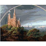 Diamondi - MEDIEVAL CITY ON THE RIVER'S BORDER (KARL FRIEDRICH SCHINKEL), 40x50 cm, off canvas on r - Diamond Painting