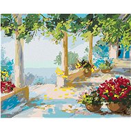 Diamondi - TERRACE BY THE SEA, 40x50 cm, off canvas on frame - Diamond Painting