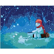 Diamondi - ICE BEAR FISHING IN WINTER, 40x50 cm, off canvas on frame - Diamond Painting