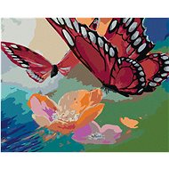 Diamondi - TWO BUTTERFLIES ON A FLOWER, 40x50 cm, without frame and without turning off the canvas - Diamond Painting
