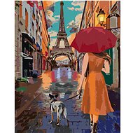 Diamondi - PARIS EIFFEL'S TOWER WALKING ON THE STREET, 40x50 cm, without frame and without canvas sw - Diamond Painting