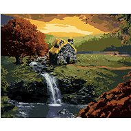 Diamondi - Diamond painting - Forest cottage with a stream - Diamond Painting