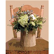 Diamondi - CHICKEN IN A FOAM VASE ON A CHAIR, 40x50 cm, stretched canvas on frame - Diamond Painting