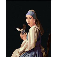 Diamondi - GIRL WITH A PEARL AND CHOCOLATE, 40x50 cm, without frame and without canvas shut off - Diamond Painting