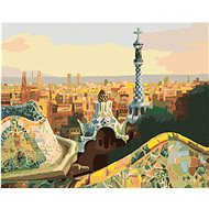 Diamondi - VIEW OF BARCELONA FROM GÜELL PARK, 40x50 cm, stretched canvas on frame - Diamond Painting
